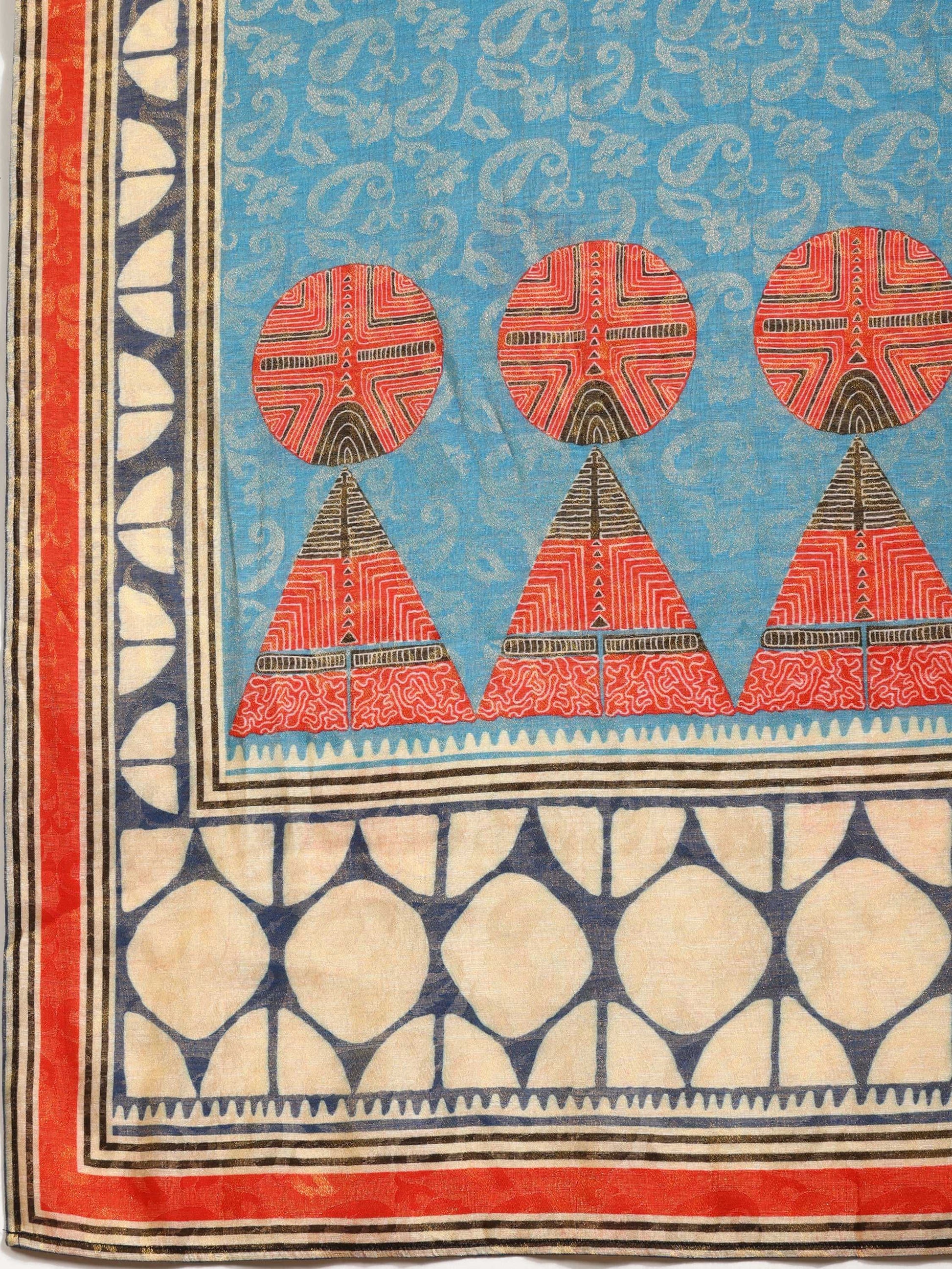 Hand Embroidered & Pure Silk Jacquard Kurta With Pant & Pure Silk Dupatta, Rust - Hiral Fashion