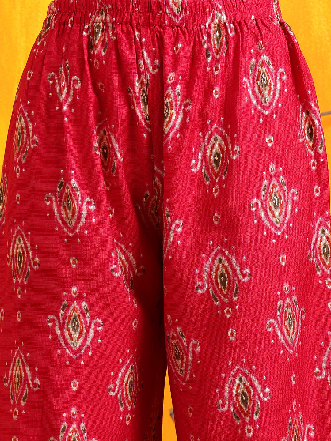Ethnic Motifs Printed Kurta With Palazzo, Pink - Hiral Fashion