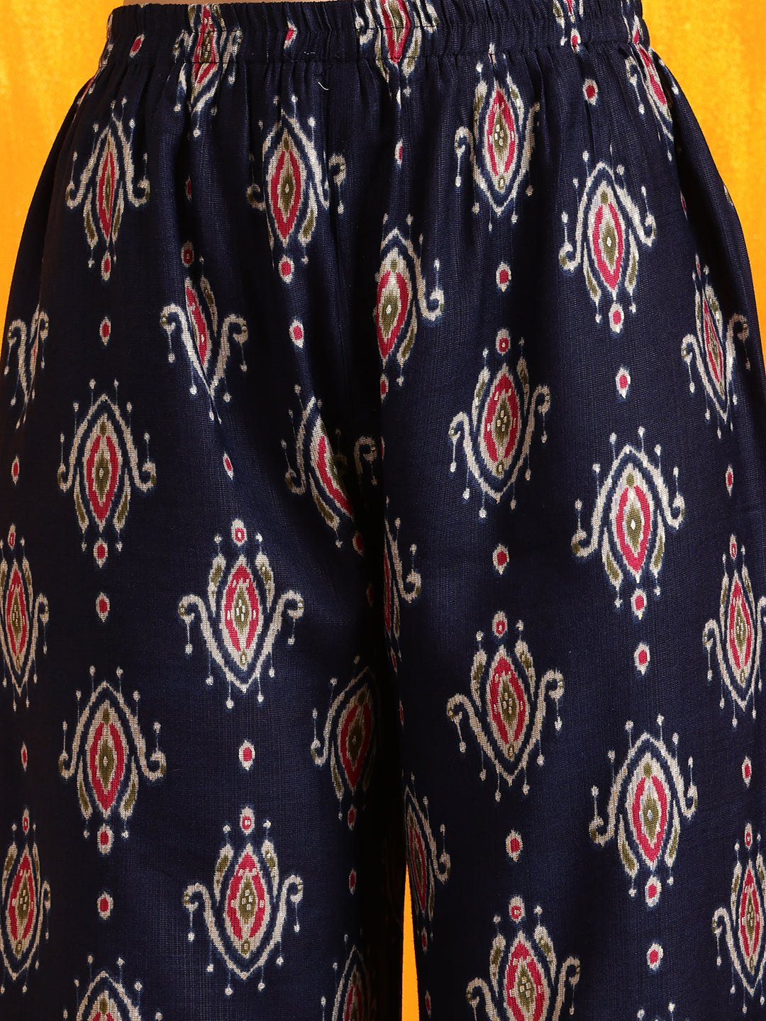 Ethnic Motifs Printed Kurta With Palazzo, Navy Blue - Hiral Fashion