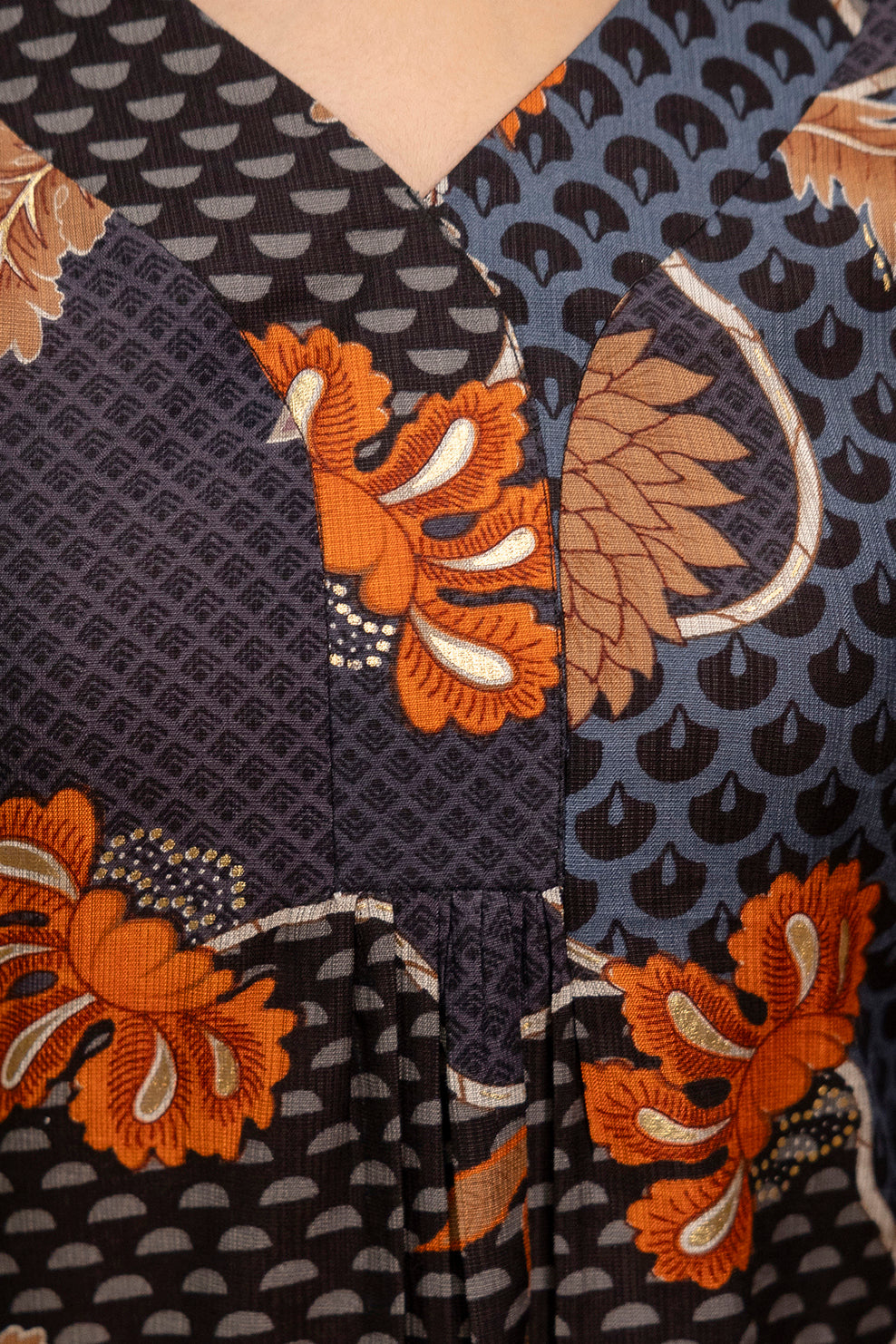 Floral Motifs Printed Kurta With Palazzo, Grey - Hiral Fashion