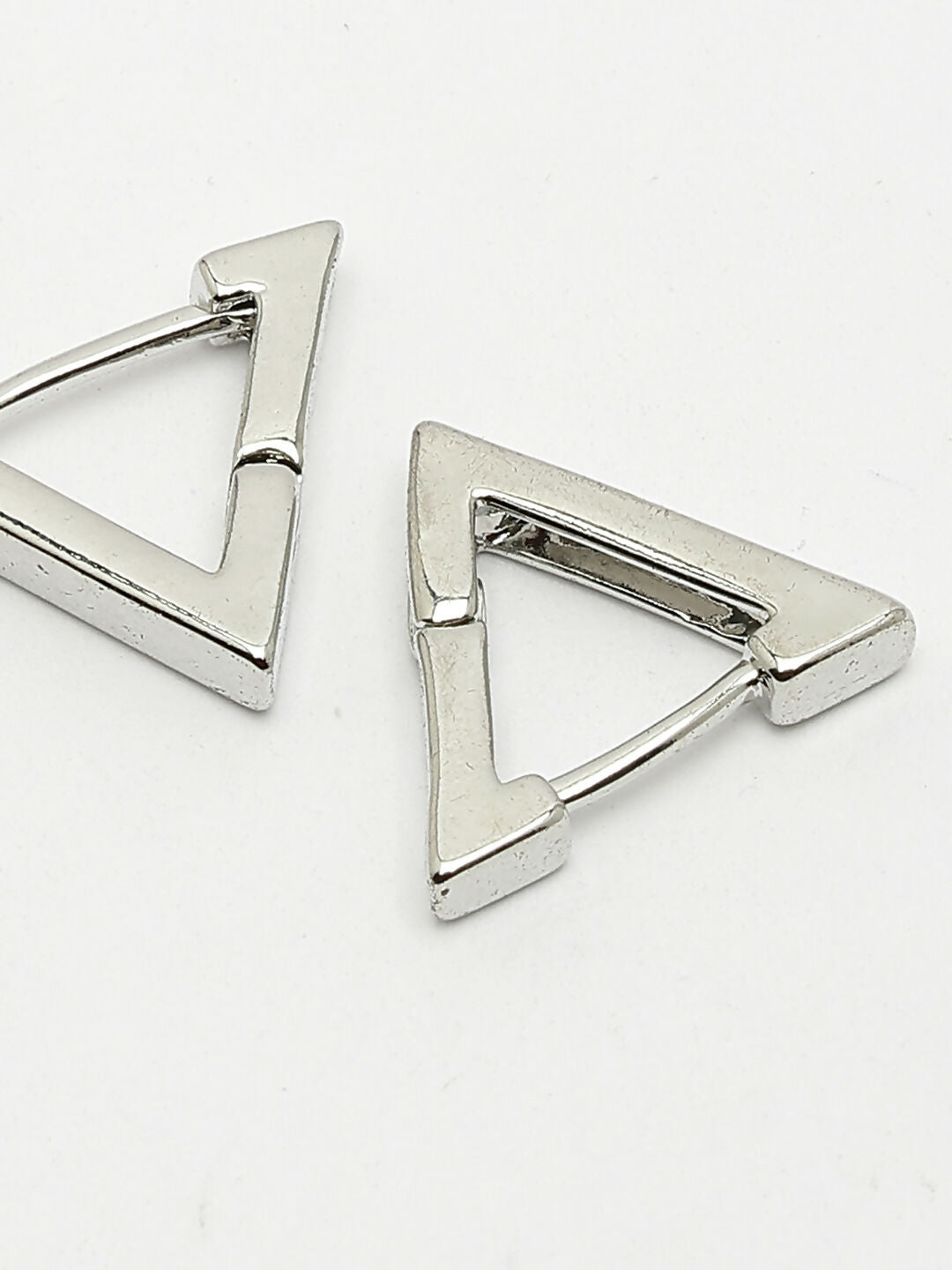 NVR Men's Silver-Plated Geometric Shape Stainless Steel Studs Earring - Grab2buy