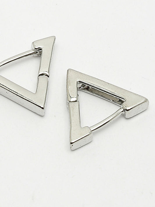 NVR Men's Silver-Plated Geometric Shape Stainless Steel Studs Earring - Grab2buy