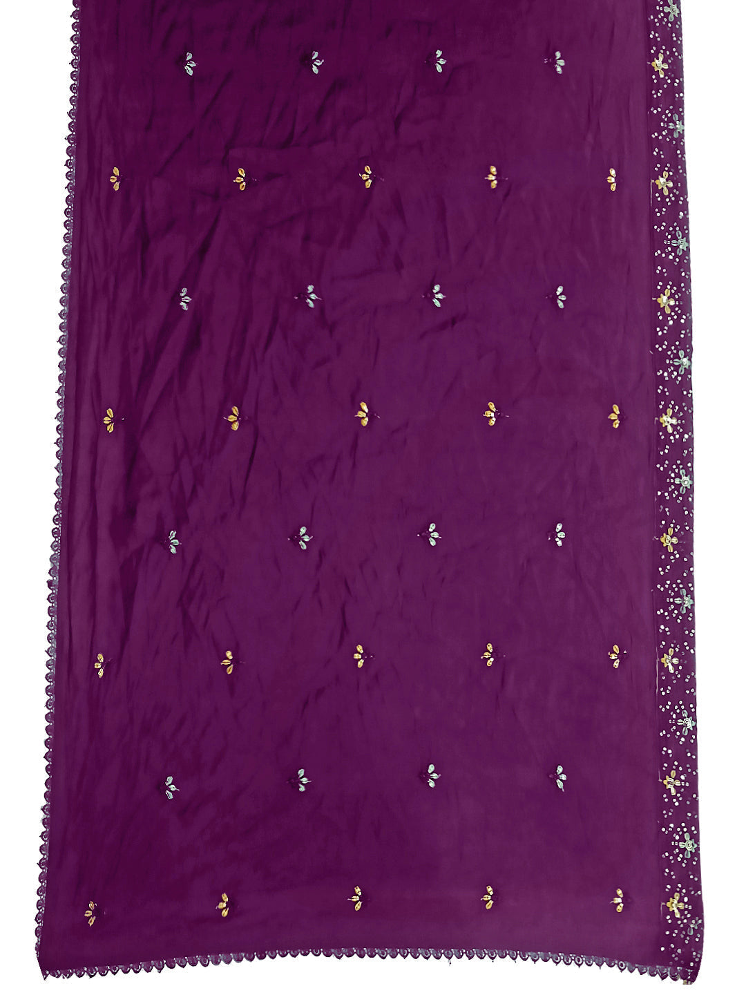 Embroidered Kurta With Pant & Embroidered Dupatta, Purple - Hiral Fashion