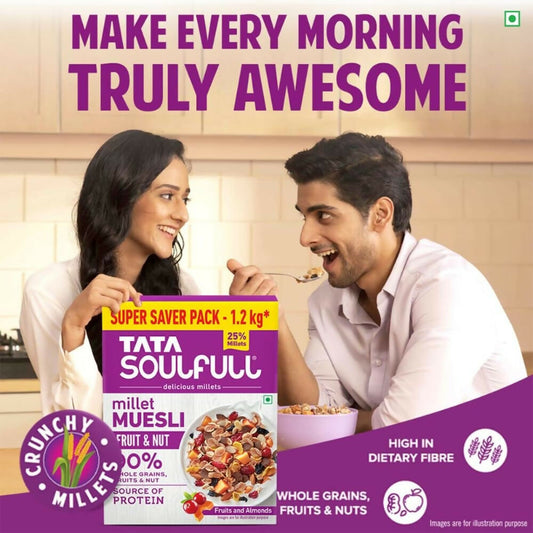 Tata Soulfull Millet Muesli Breakfast Cereals (Fruit & Nut) - Grab2buy