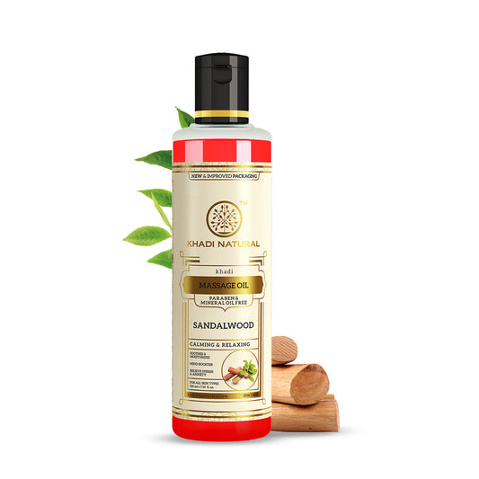 Khadi Natural Sandalwood Massage Oil - Without Mineral Oil - 210ml Sale 