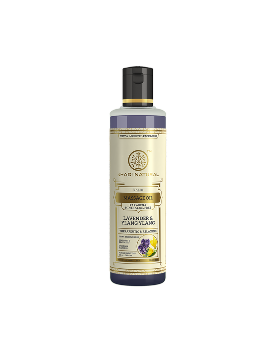 Khadi Natural Lavender & Ylang Ylang Massage Oil Paraben Mineral Oil Free - 210ml 