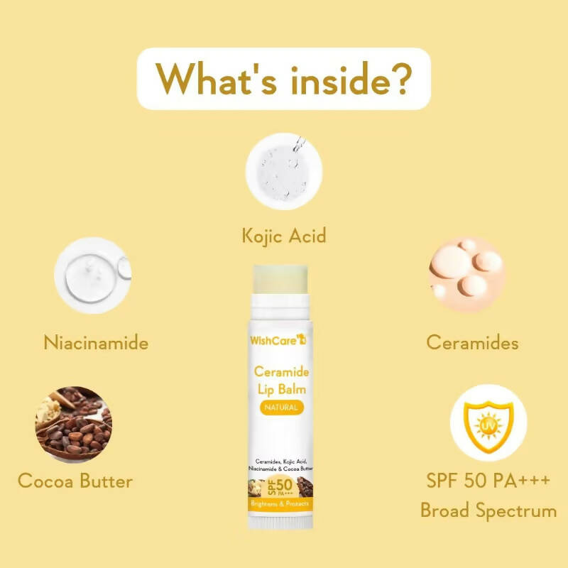 Wishcare Ceramide Lip Balm with SPF50 PA+++ - Natural - Grab2buy