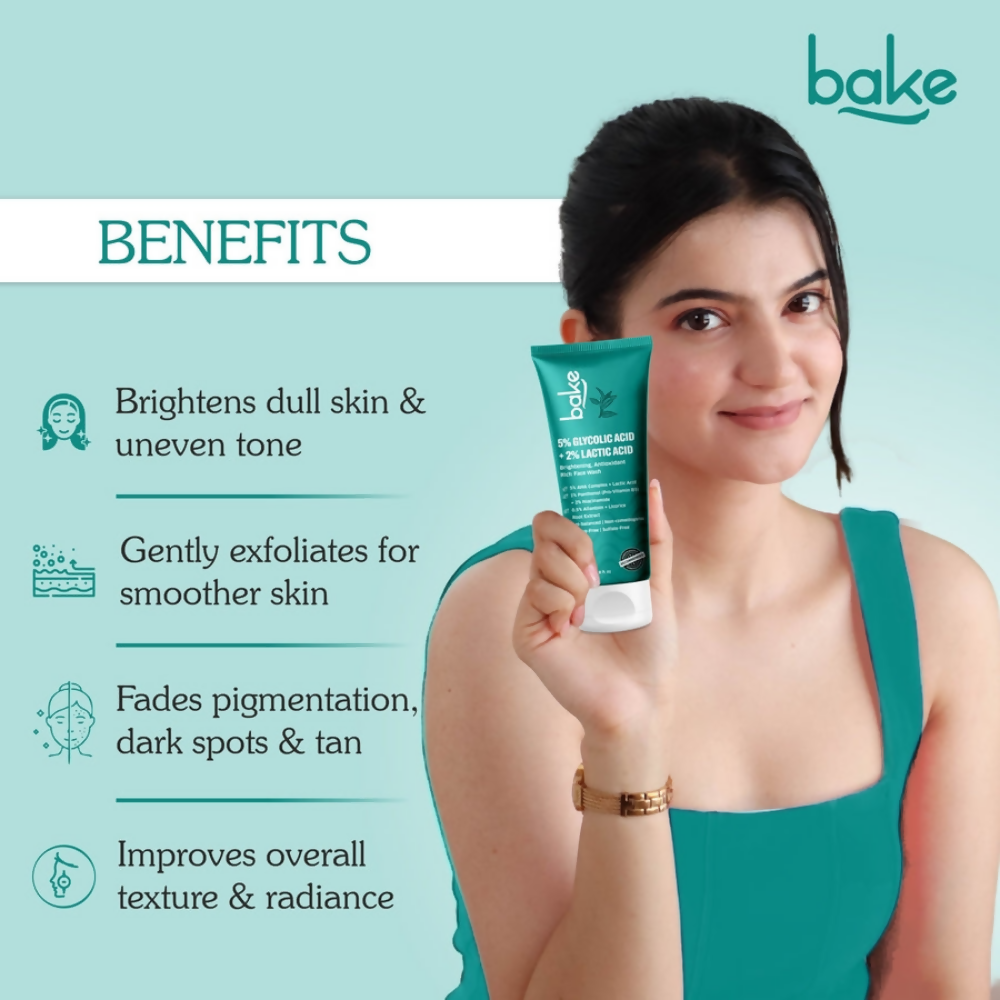 Bake 5% Glycolic Acid + 2% Lactic Acid Daily Face Wash  Grab2Buy Bake Grab2Buy
