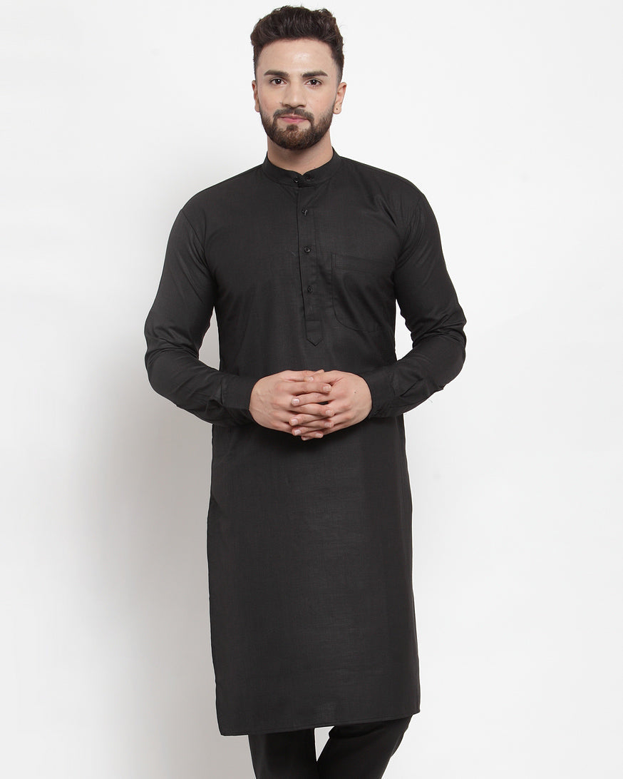 Jompers Men Black Solid Kurta Only 