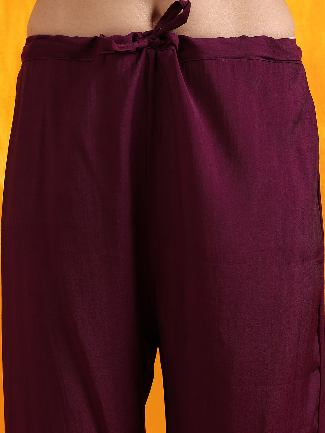 Hand Embroidered Kurta With Pant & Embroidered Organza Dupatta, Purple - Hiral Fashion