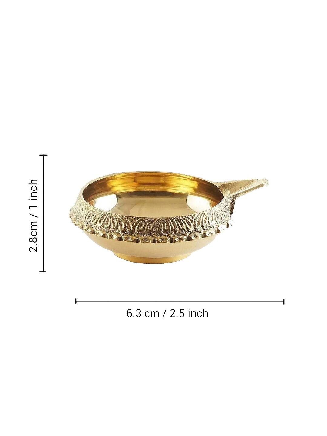 Tied Ribbons Antique 2 Pieces Gold-Toned Textured Brass Diyas 
