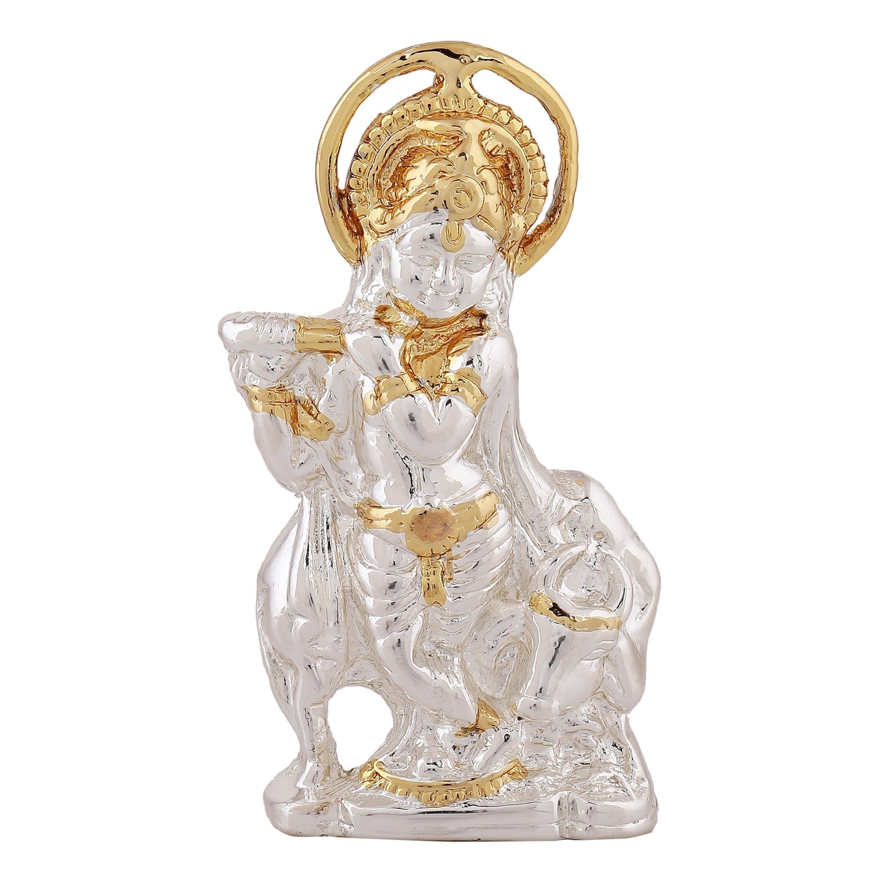 Estele Gold-Polished Divine Bal Lord Krishna Idol for Home/Car Decor 