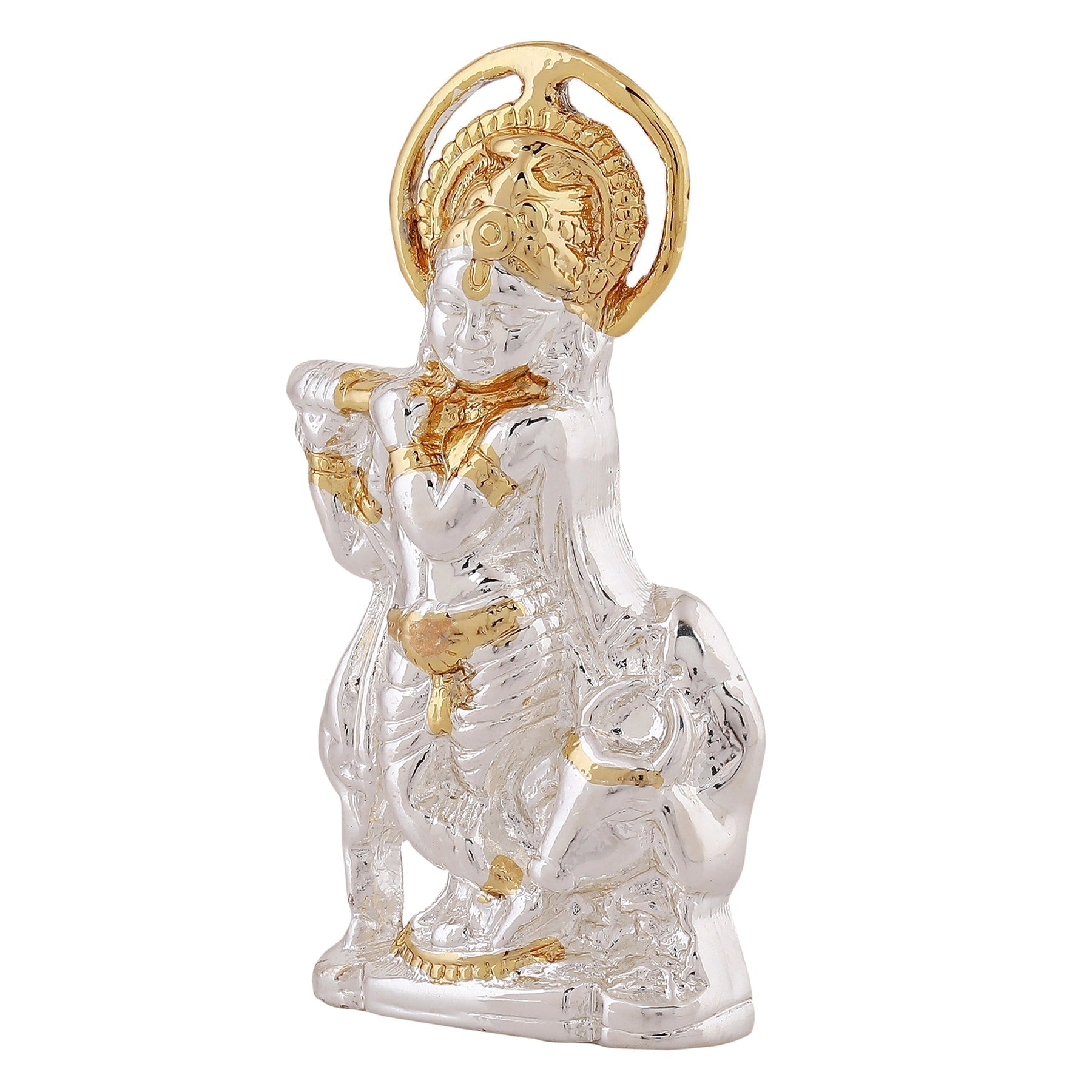 Estele Gold-Polished Divine Bal Lord Krishna Idol for Home/Car Decor 