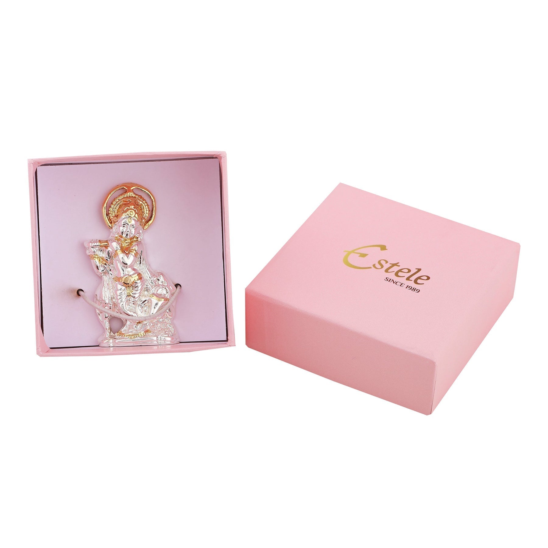 Estele Gold-Polished Divine Bal Lord Krishna Idol for Home/Car Decor 