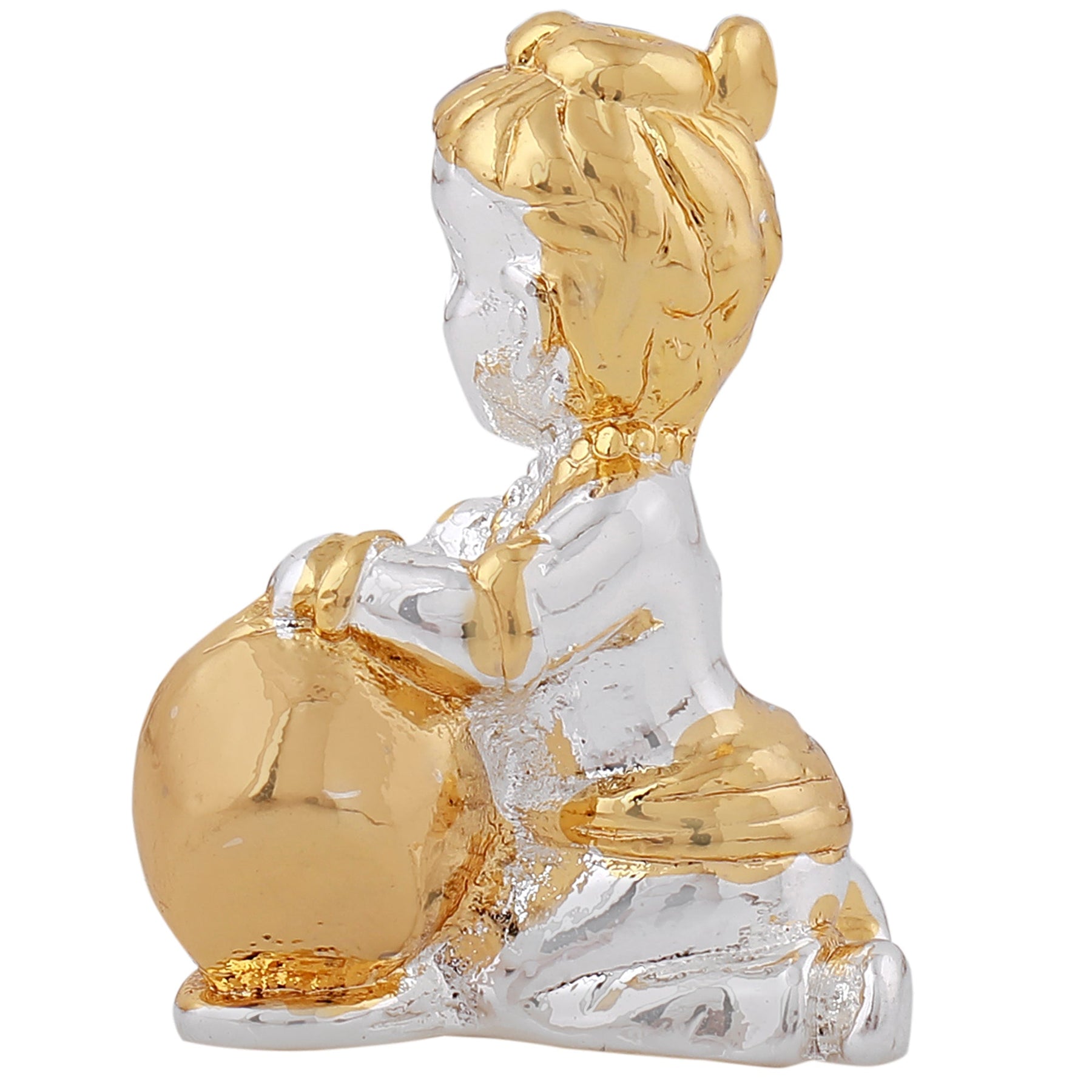 Estele Gold-Polished Makhan Chor Bal Sri Krishna Idol for Home/Car decor 
