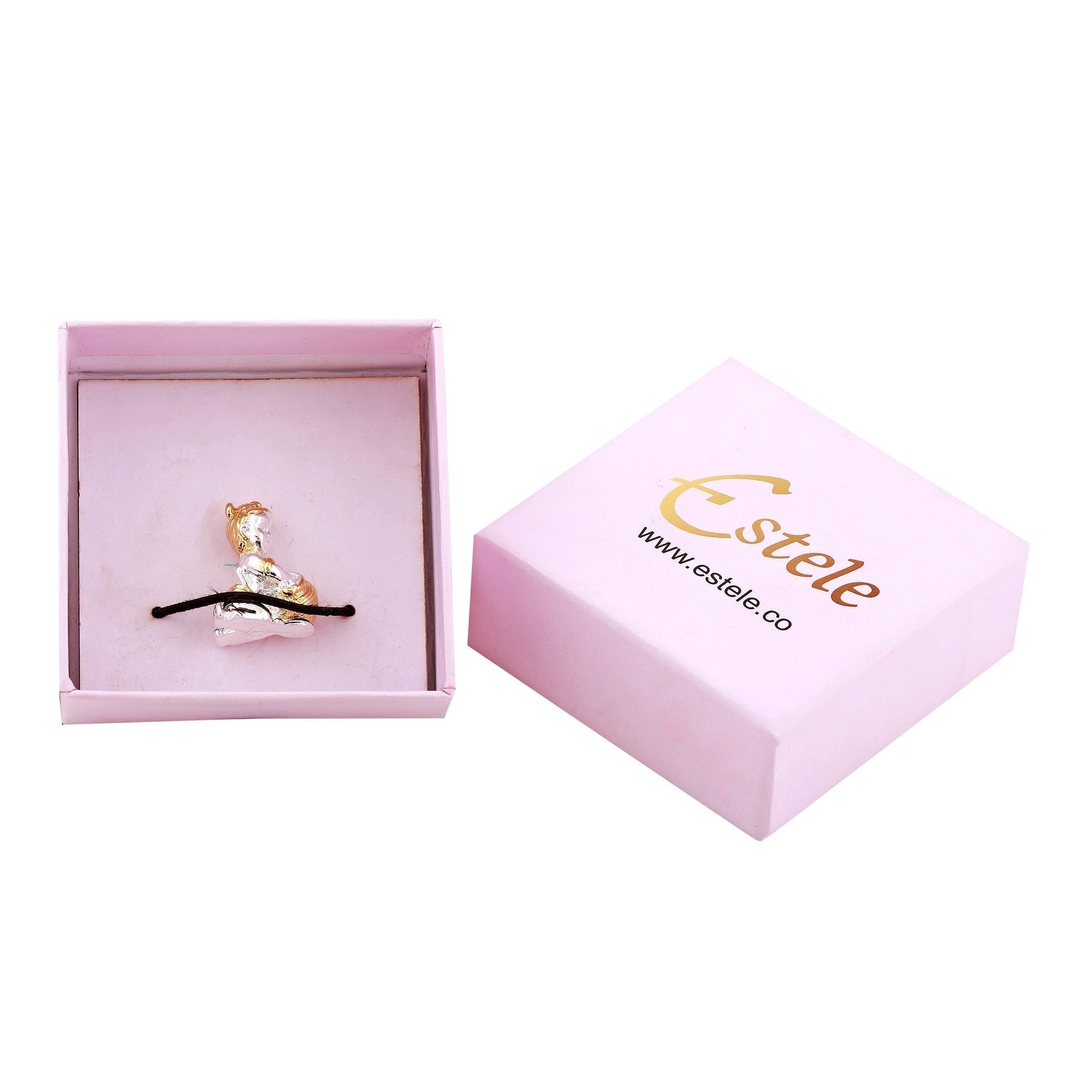 Estele Gold-Polished Makhan Chor Bal Sri Krishna Idol for Home/Car decor 