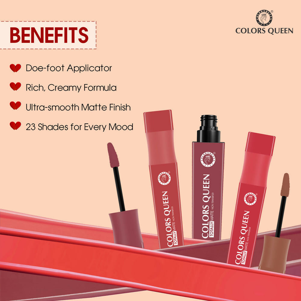 Colors Queen Totally Matte Liquid Lipstick - Pinky Spice 