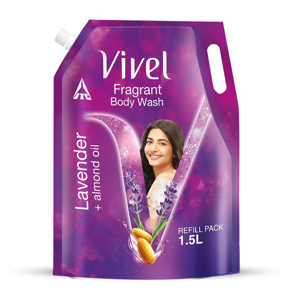 Vivel Fragrant Body Wash Lavender & Almond Oil Shower Gel Supersaver XL Refill Pouch  Grab2Buy Vivel Grab2Buy
