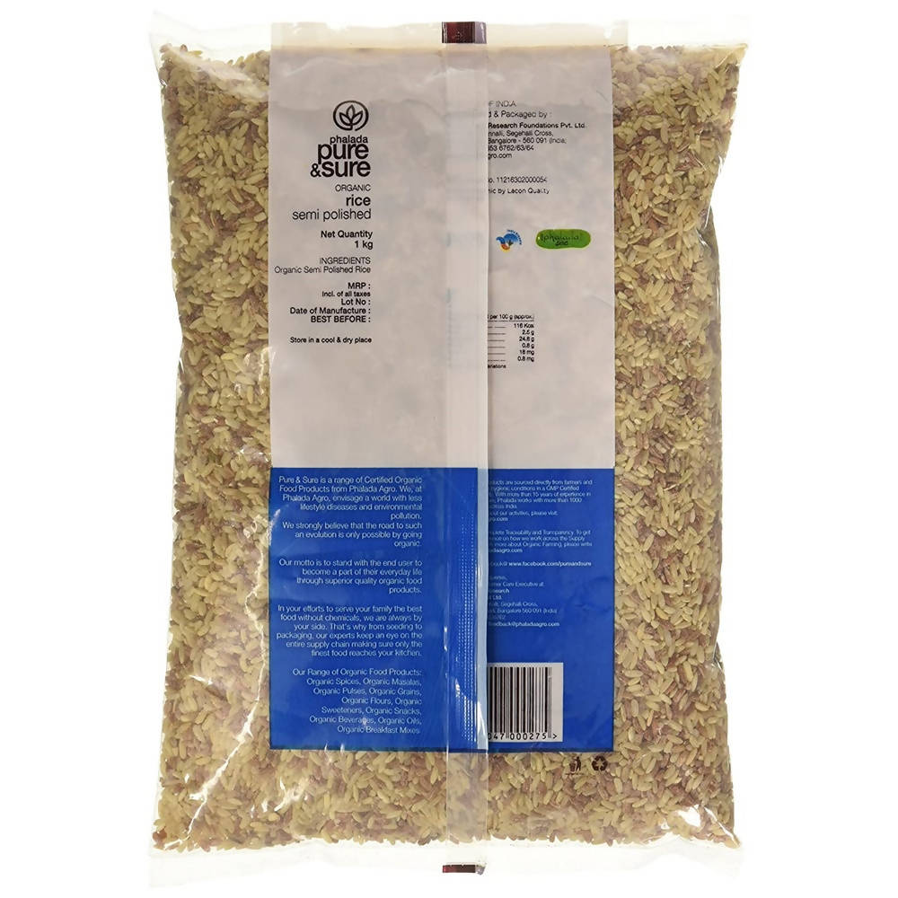 Pure & Sure Organic Rice Semi Polished - Rajmudi