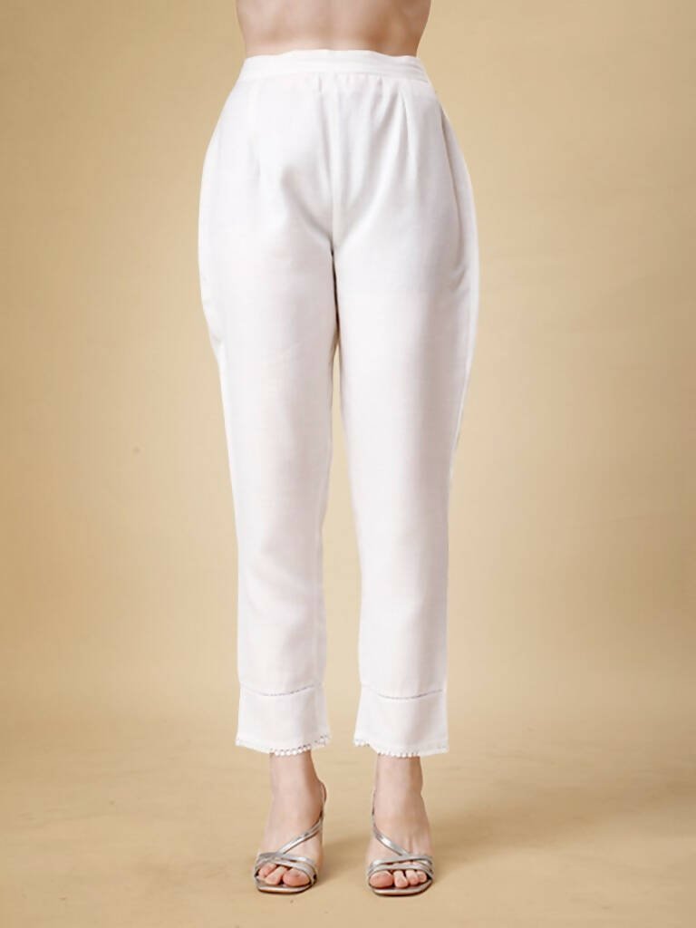 Aastha Fashion Women's Pink Cotton Blend Embroidered Kurta Pant Set - Grab2buy