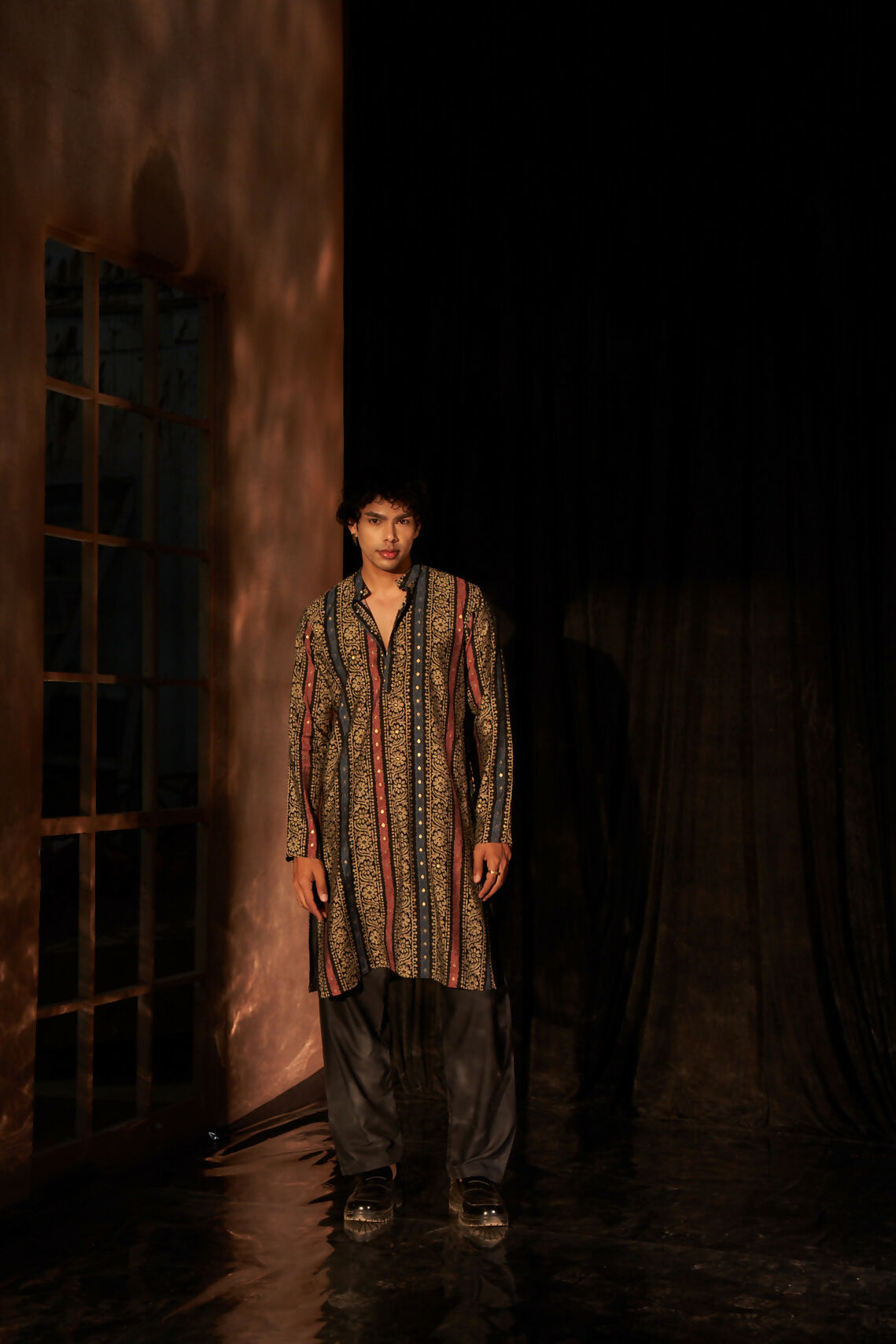 Multy Modal Silk Designer Printed Men's Kurta Set - Mahotsav