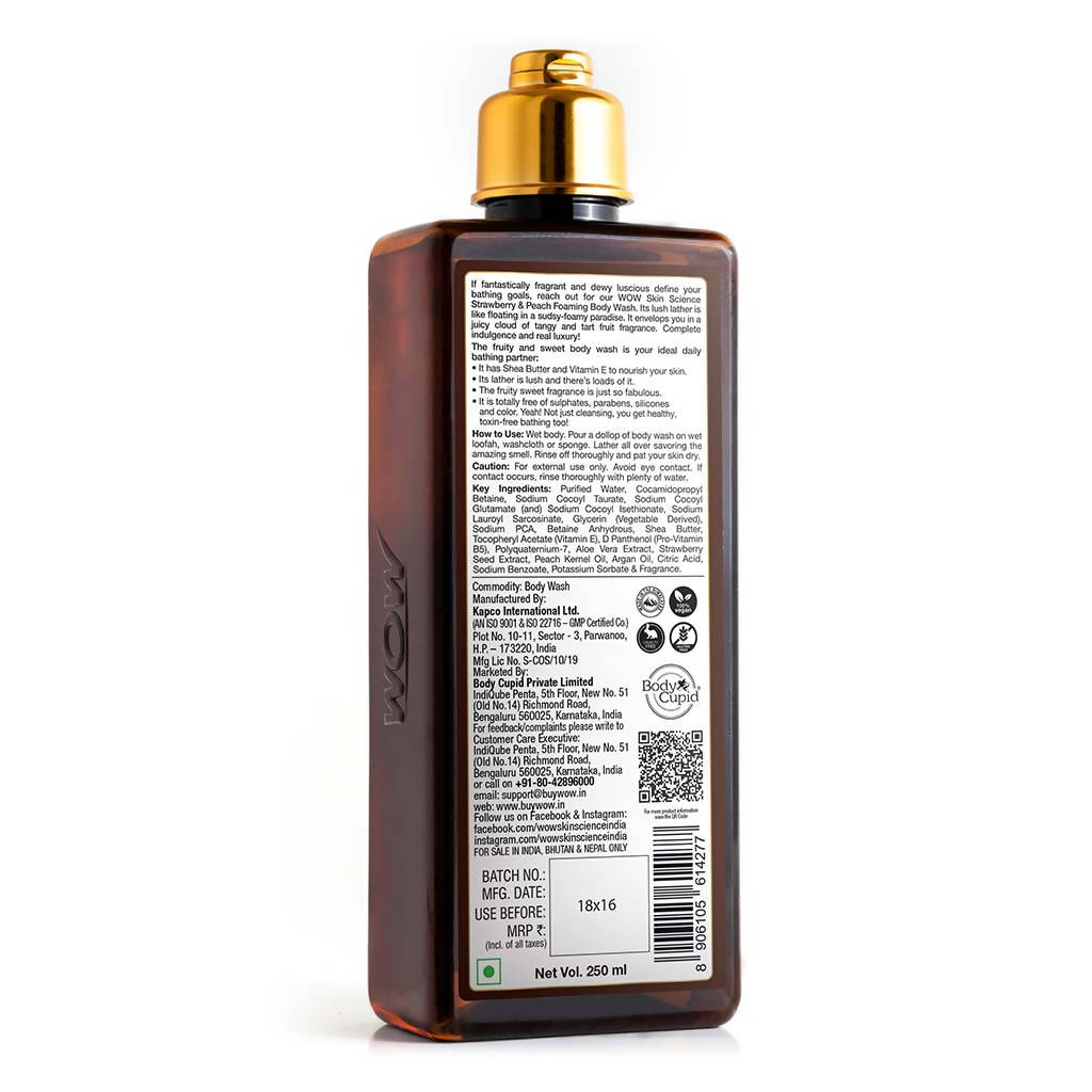 Wow Skin Science Strawberry & Peach Foaming Body Wash  Grab2Buy Wow Skin Science Grab2Buy