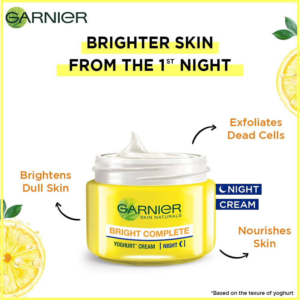 Garnier Bright Complete Vitamin C Yoghurt Night Cream - Swadesiicart