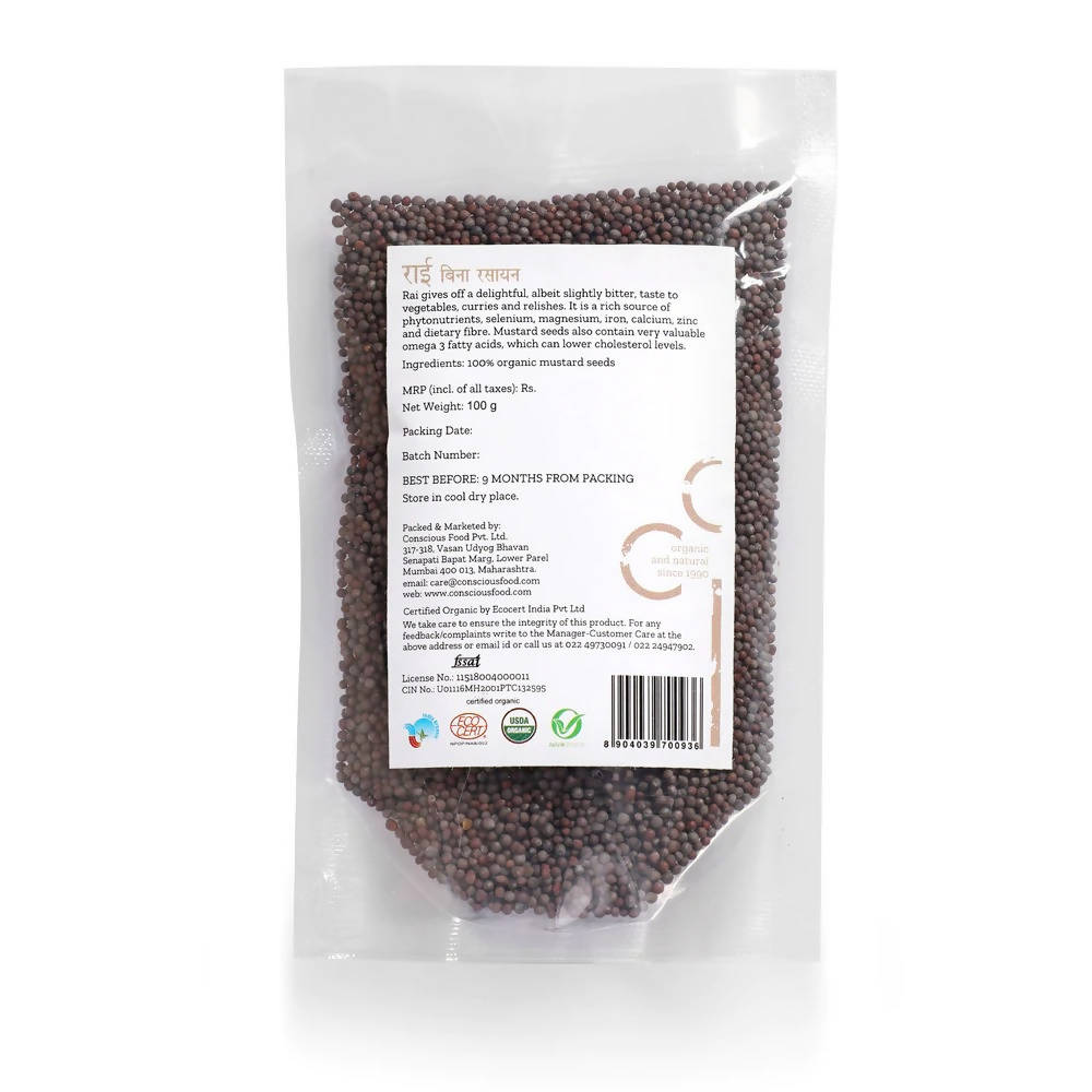 Conscious Food Organic Mustard Seeds (Rai) 