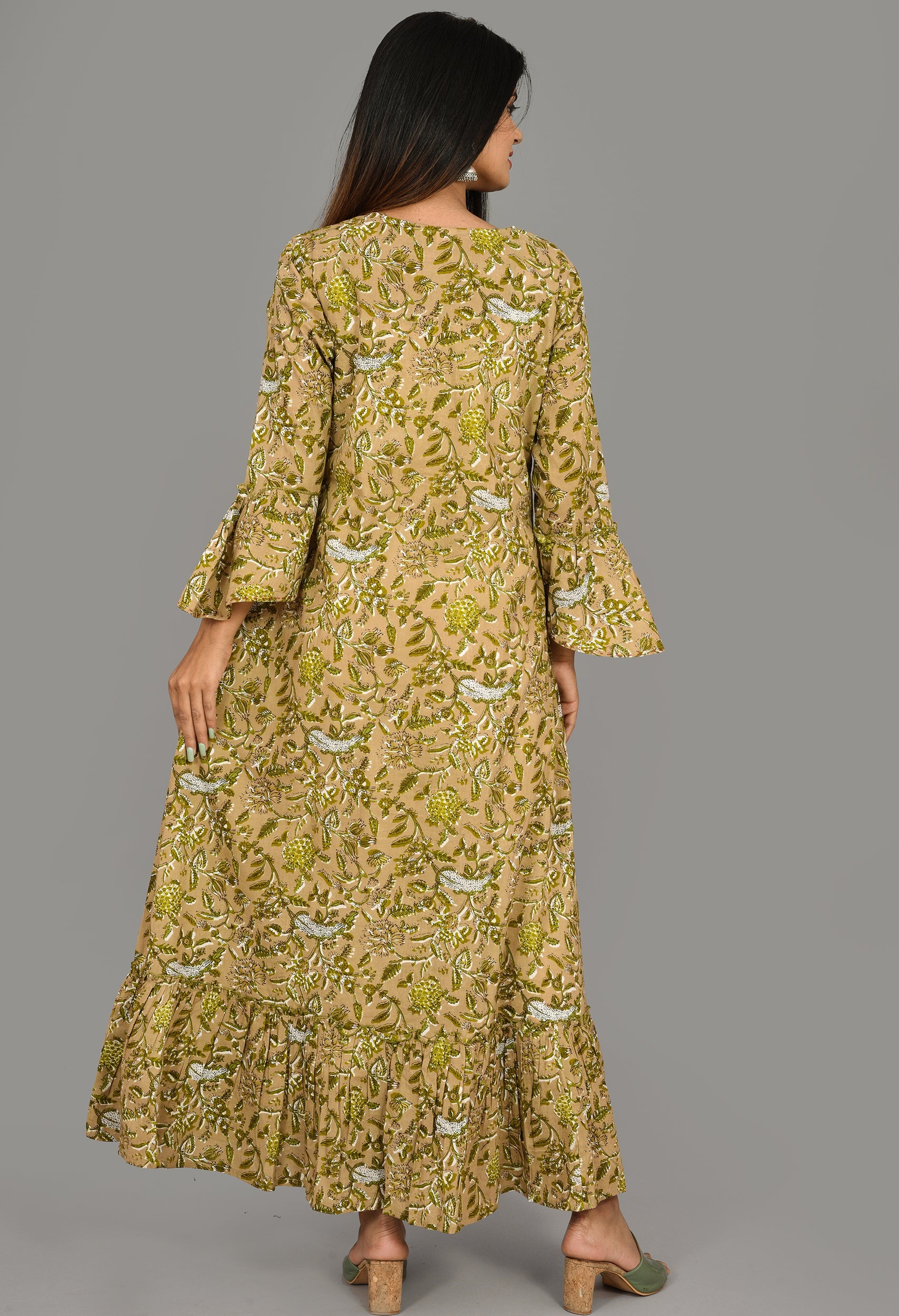 Kaajh Women's Green Floral Print kurta