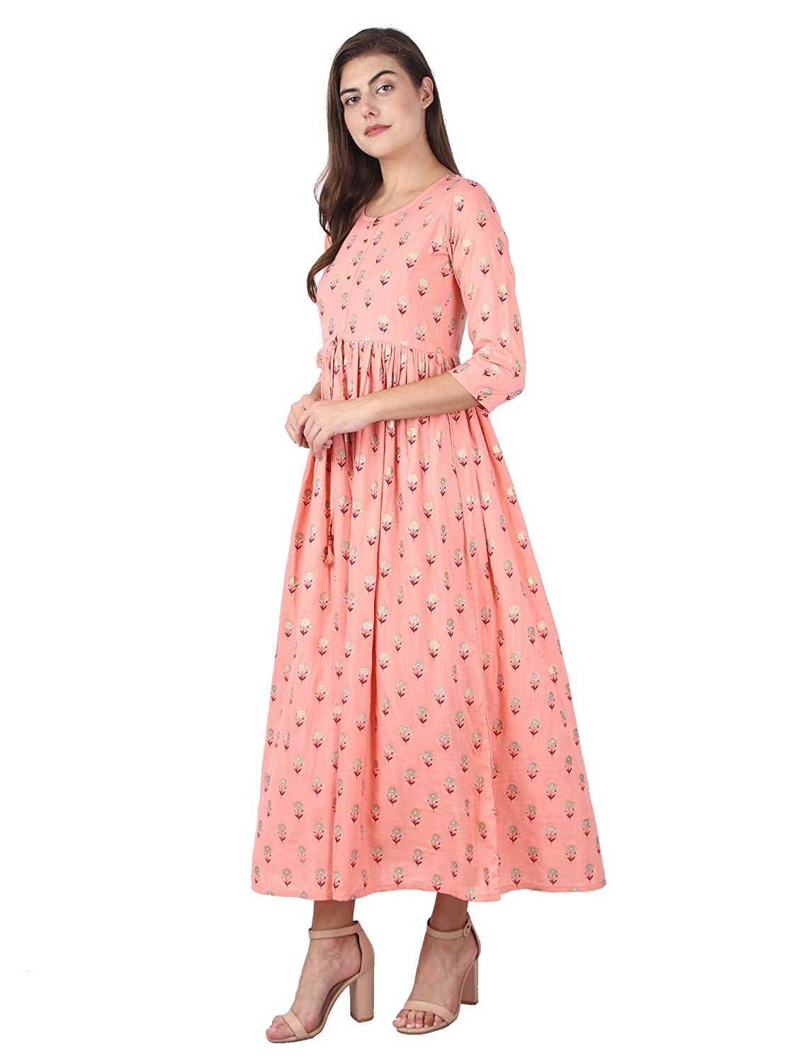 Kaajh Pink Floral Print kurta For Women