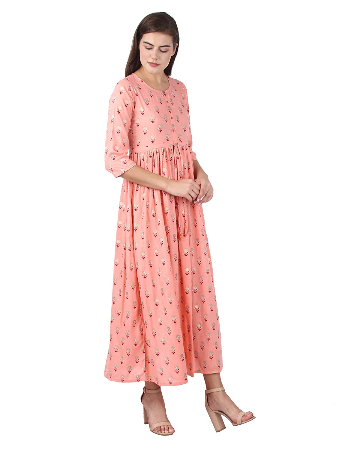 Kaajh Pink Floral Print kurta For Women