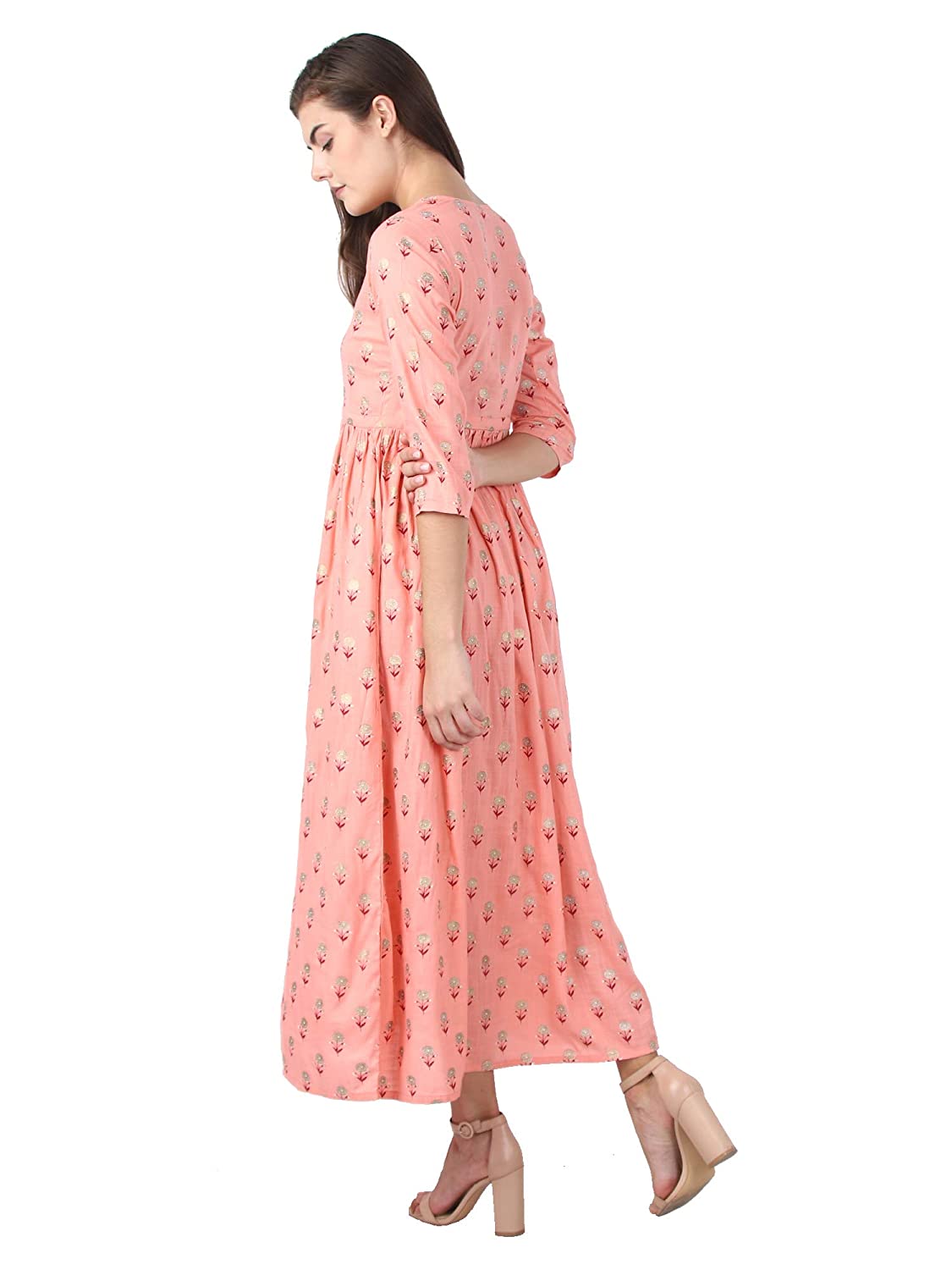 Kaajh Pink Floral Print kurta For Women