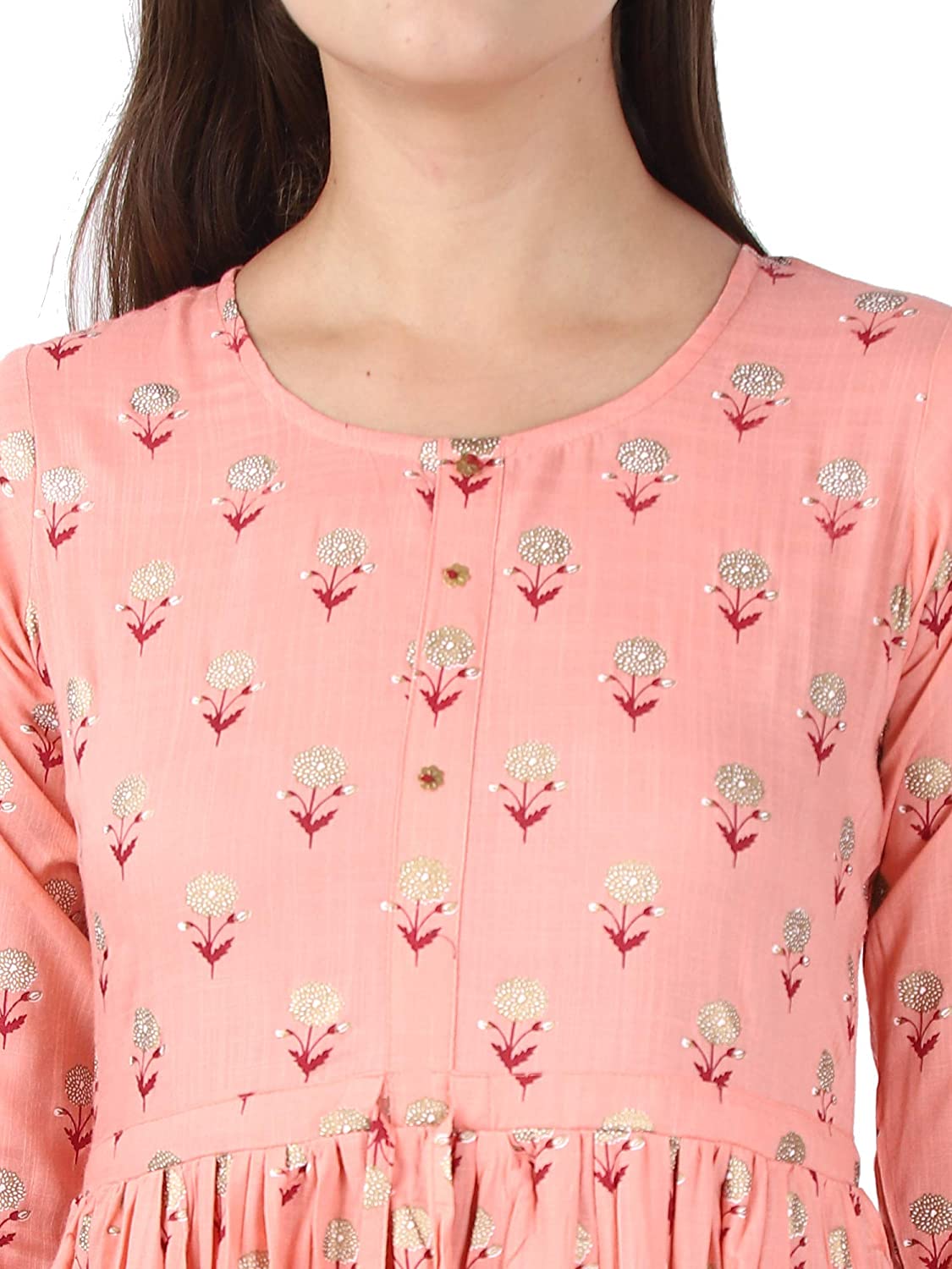 Kaajh Pink Floral Print kurta For Women