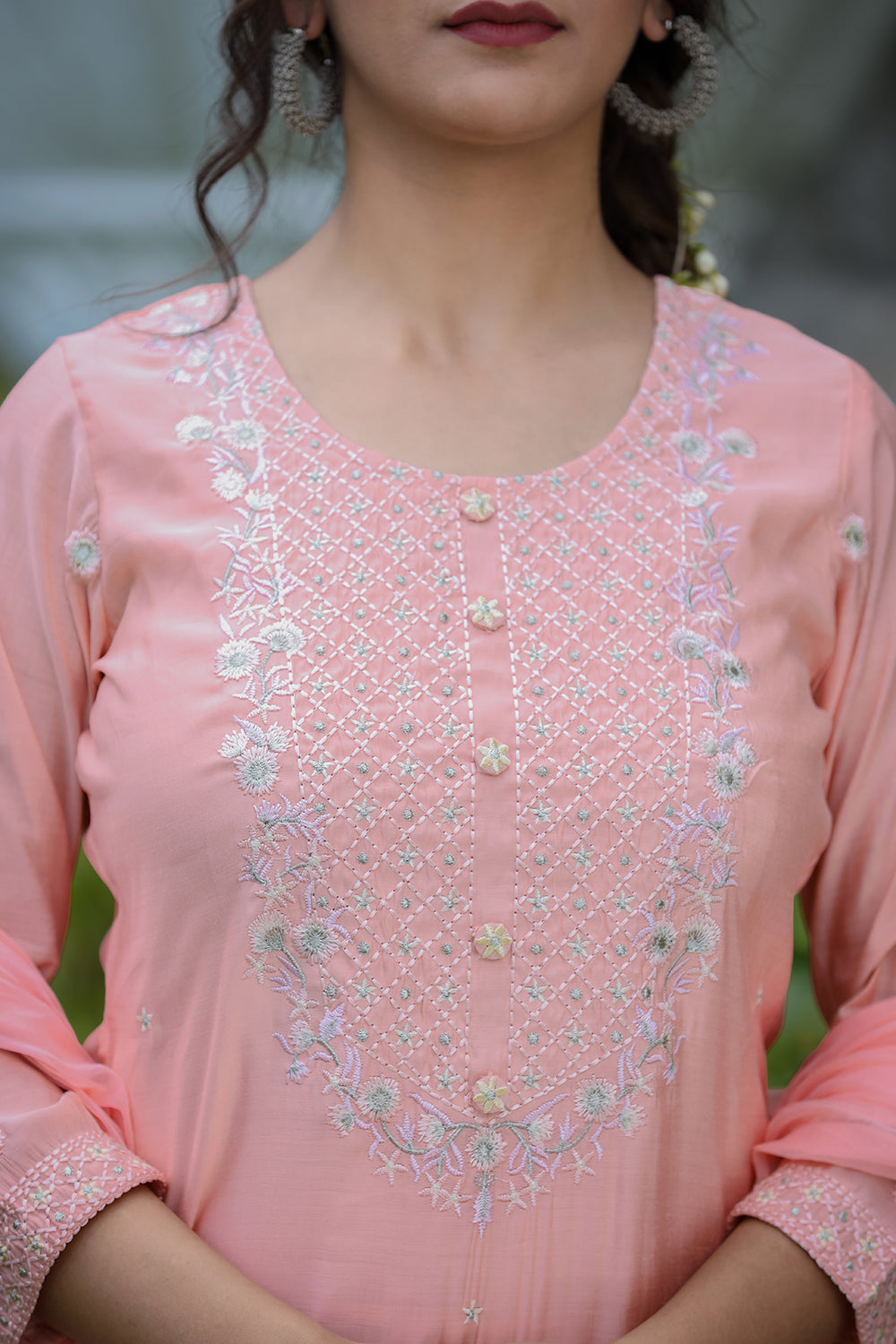 Kaajh Women's Pink Modal Silk Suit Set