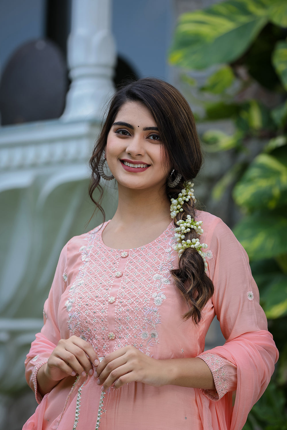 Kaajh Women's Pink Modal Silk Suit Set
