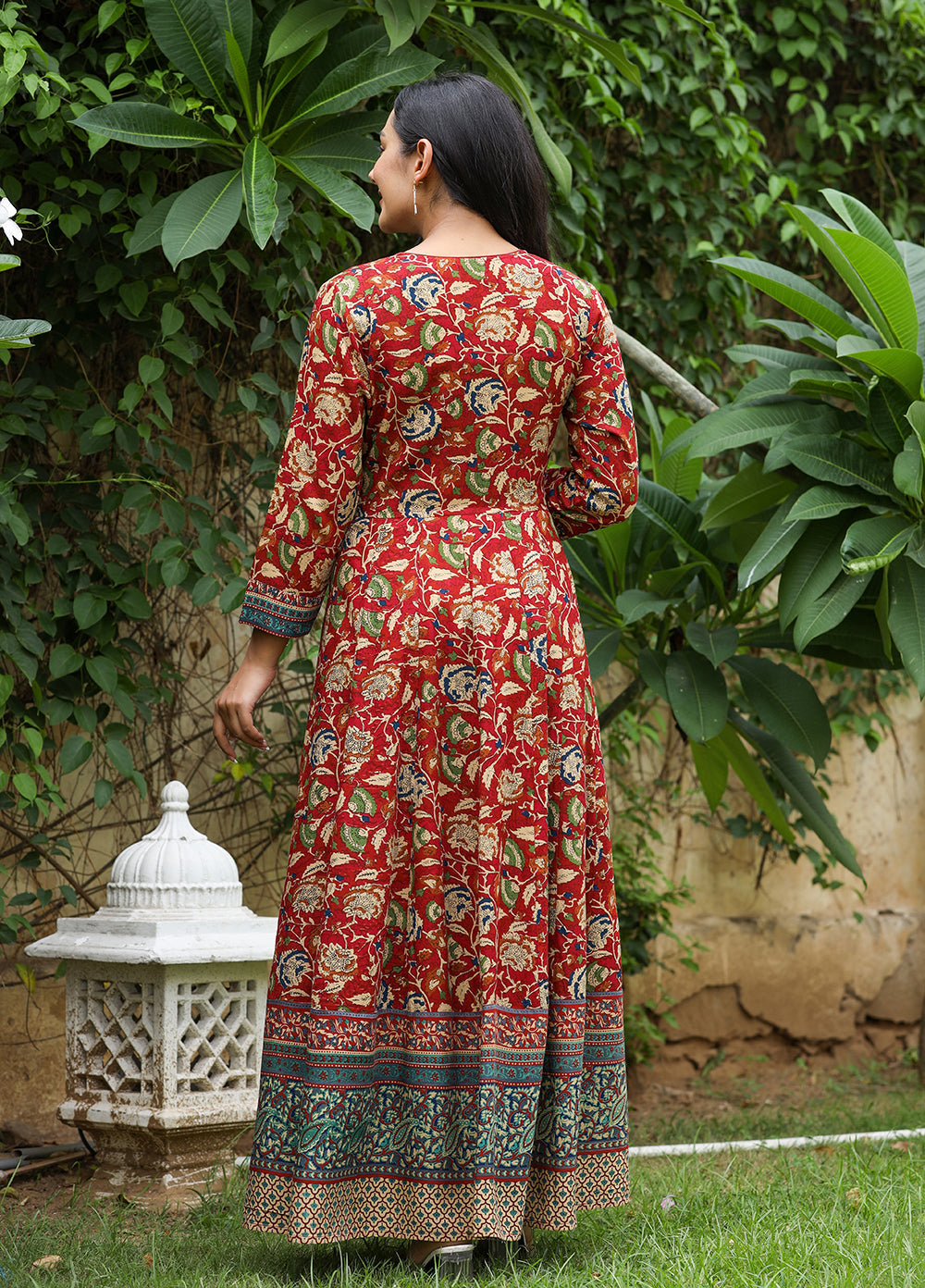 Kaajh Women's Maroon Kalamkari Print Viscose Rayon Cord Set