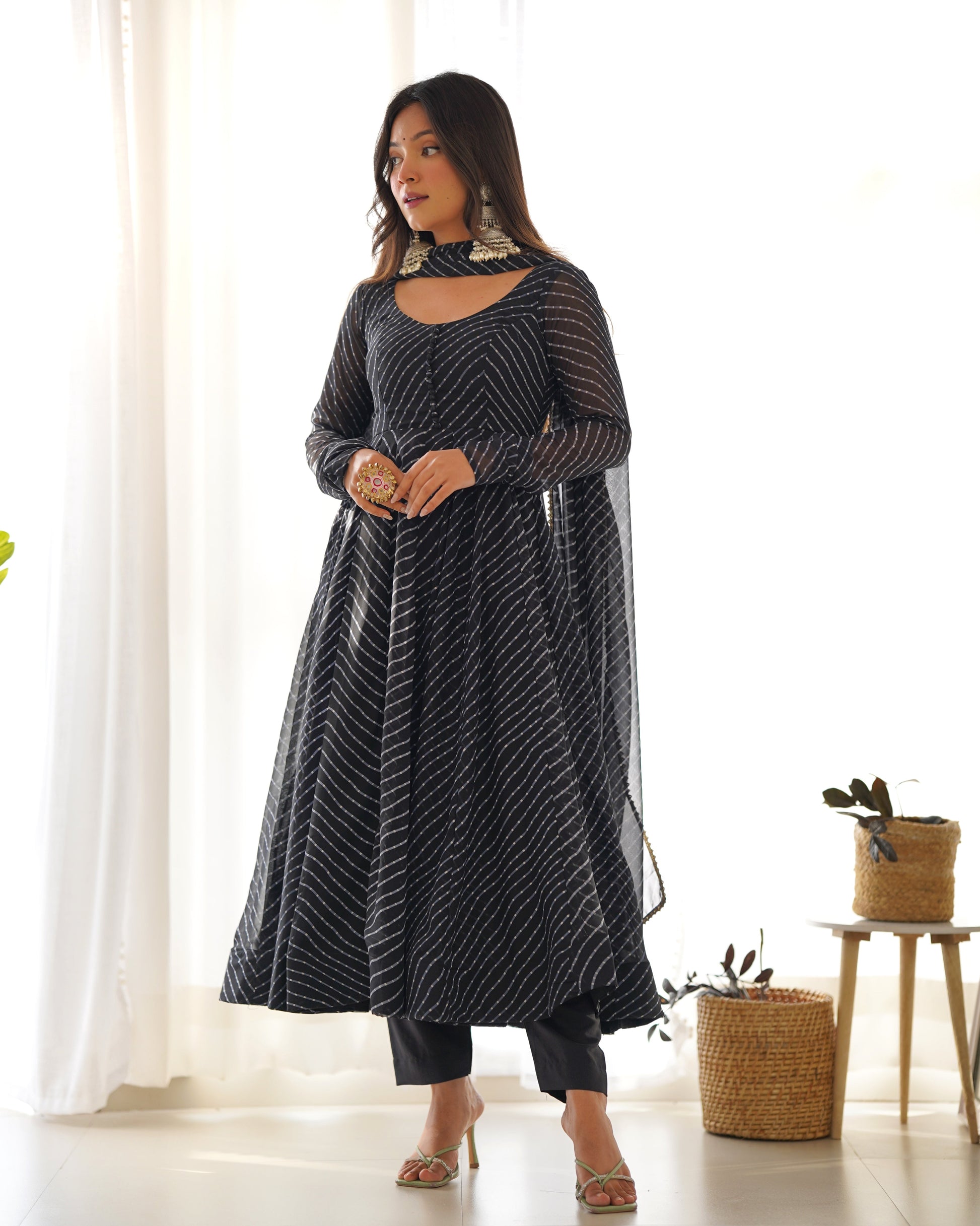 Lehenga Mart Wedding Wear Anarkali Suit With Dupatta - Black