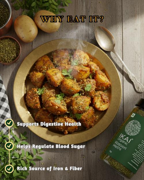 IKAI Organic Kasuri Methi (Sundried Organic Fenugreek Leaves) 