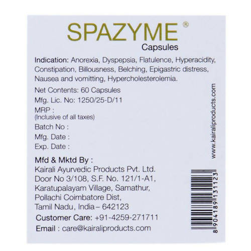 Kairali Ayurvedic Spazyme Capsules - Grab2buy