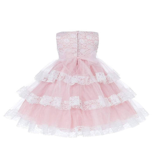 Asmaani Baby Girl's Pink Colour Satin A-Line Maxi Full Length Dress (AS-DRESS_22166) - Grab2buy