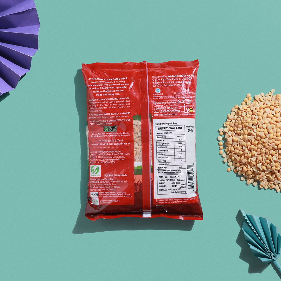 Organic India Arhar Dal (Tur Dal)  Grab2Buy Organic India Grab2Buy