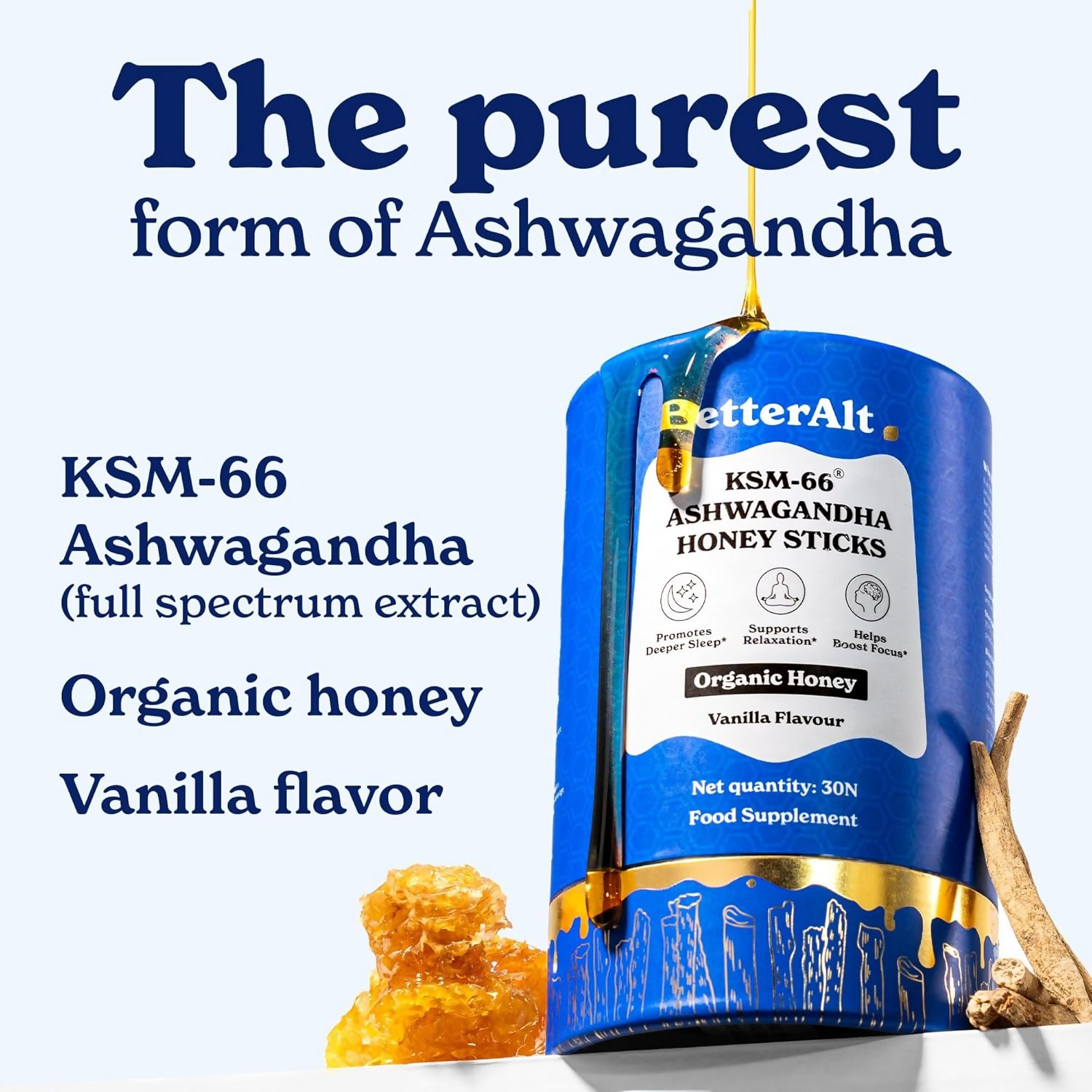 Better Alt KSM-66 Ashwagandha Honey Sticks 