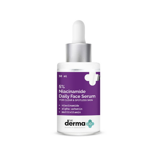 The Derma Co 5% Niacinamide Daily Face Serum With Alpha Arbutin & Multivitamin for Clear & Spotless Skin  Grab2Buy The Derma Co Grab2Buy