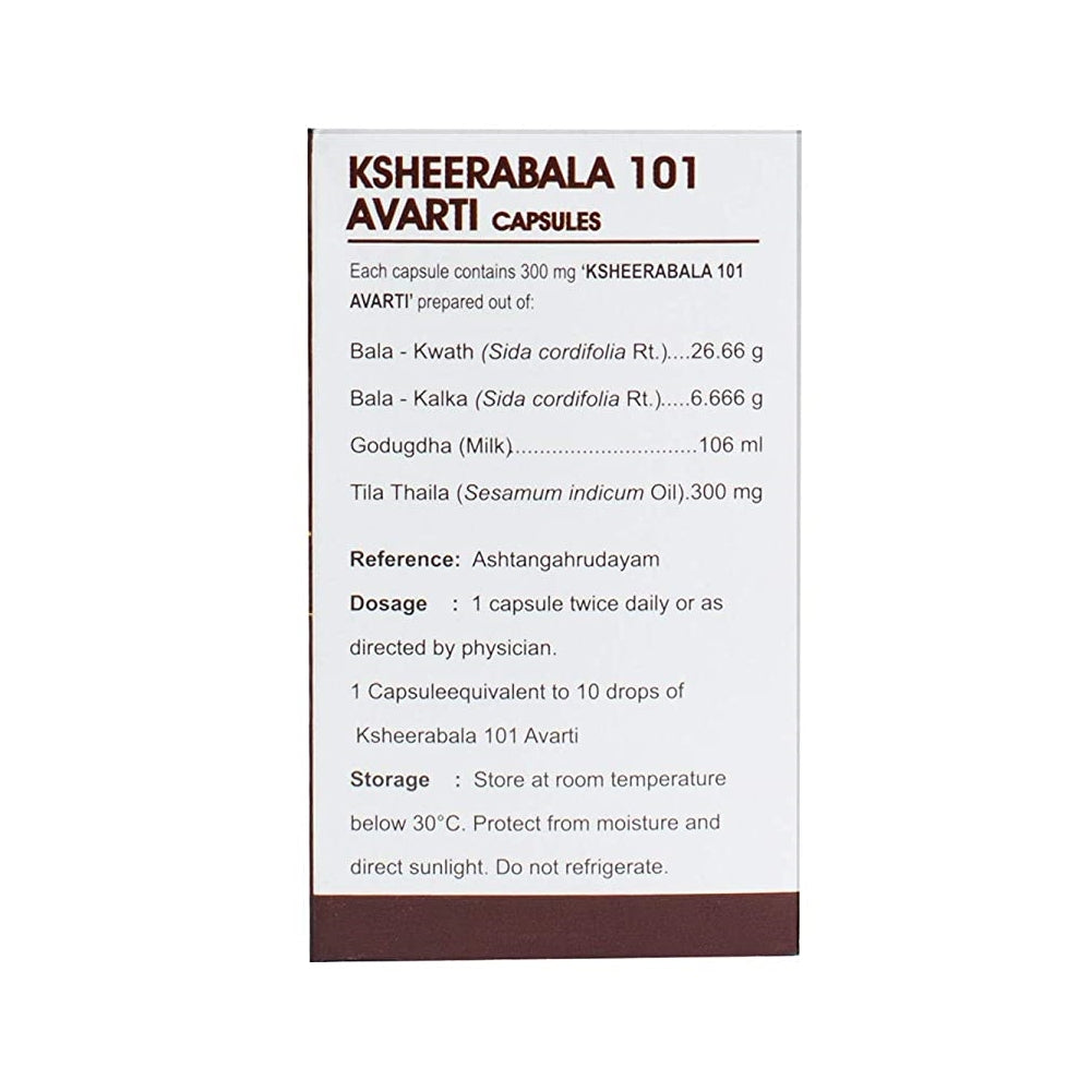 Ayurveda Ksheerabala 101 Avarti - 100 Capsules