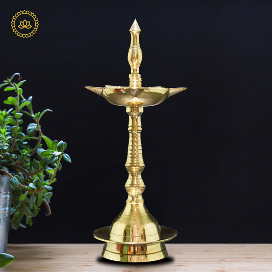 Kerala Deepa Brass 8.5": Embrace the Radiance of God's Own Country - Grab2buy