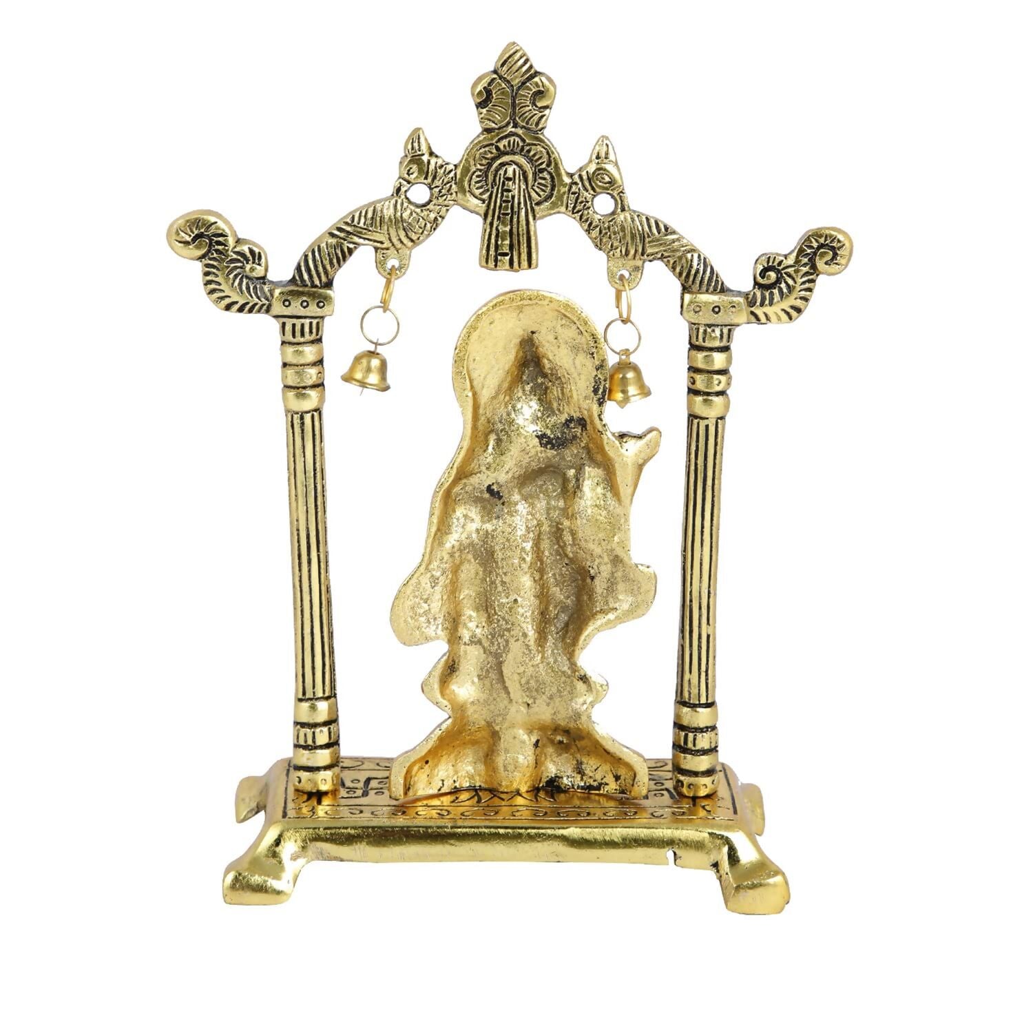 Collectible India Metal Gold-Polished Radha Krishna Idol 