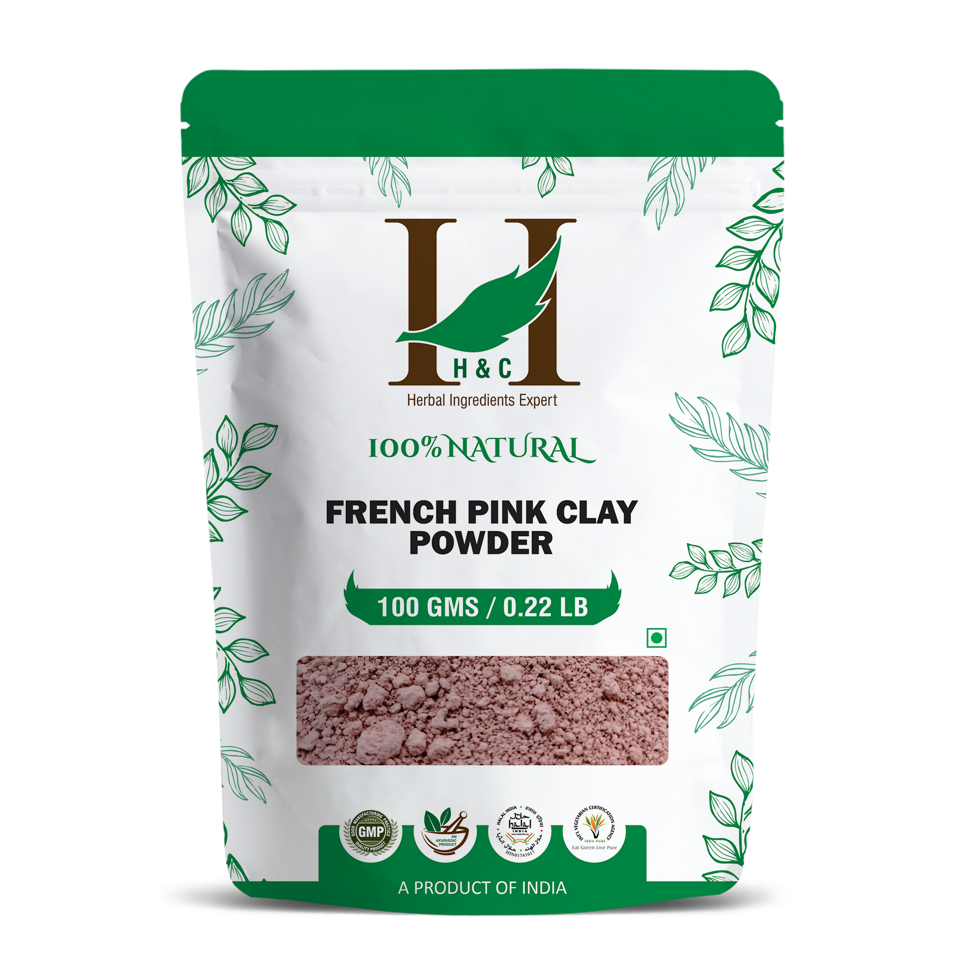 H&C Herbal French Pink Clay Powder 