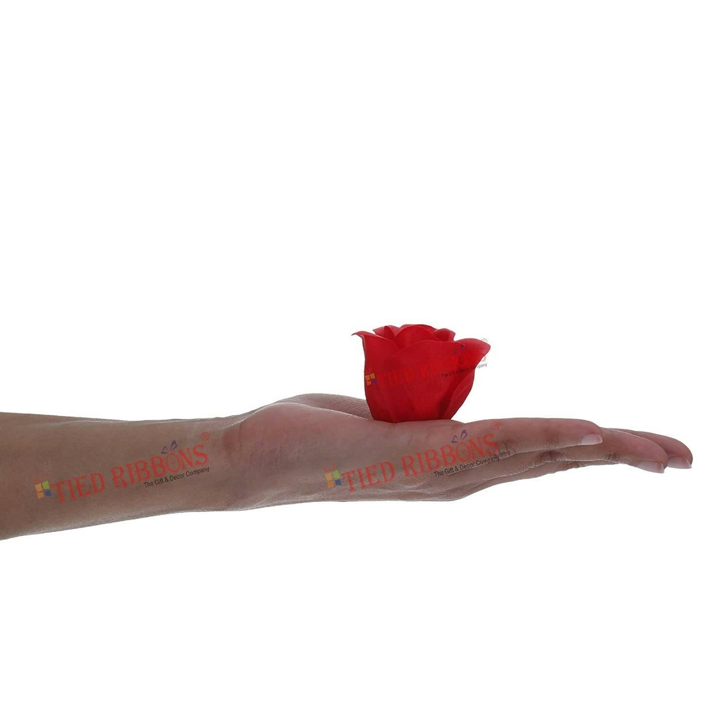 Tied Ribbons Rose Flower Artificial With Teddy - Valentines Day Gift Box 