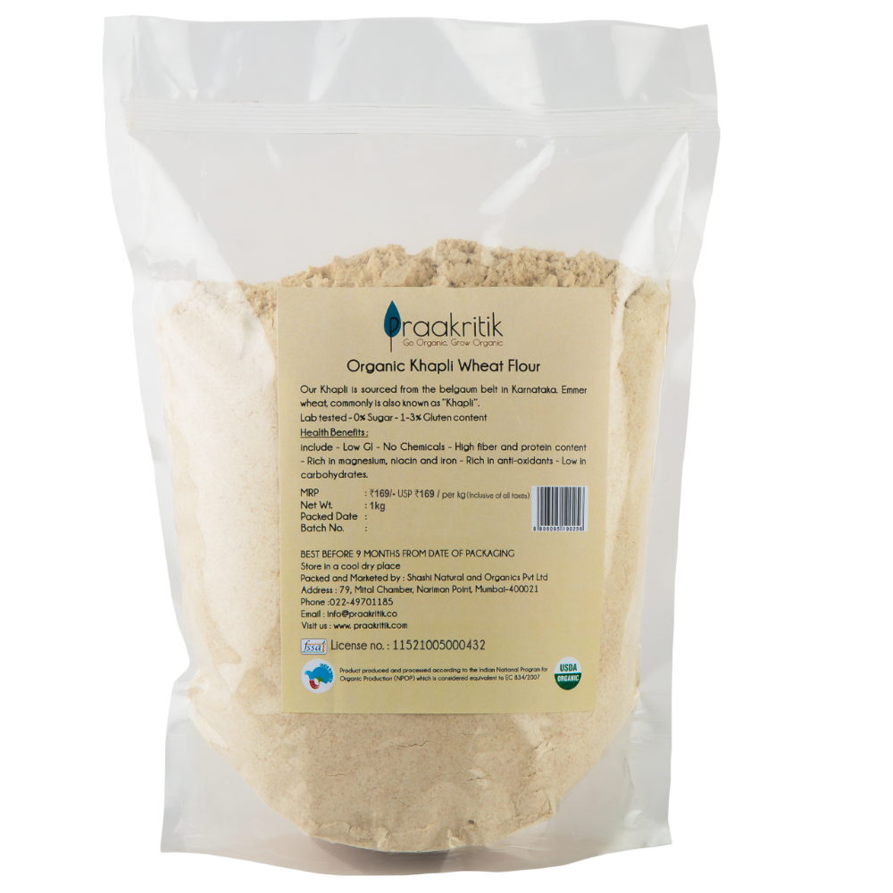 Praakritik Organic Khapli Wheat Atta - Grab2buy