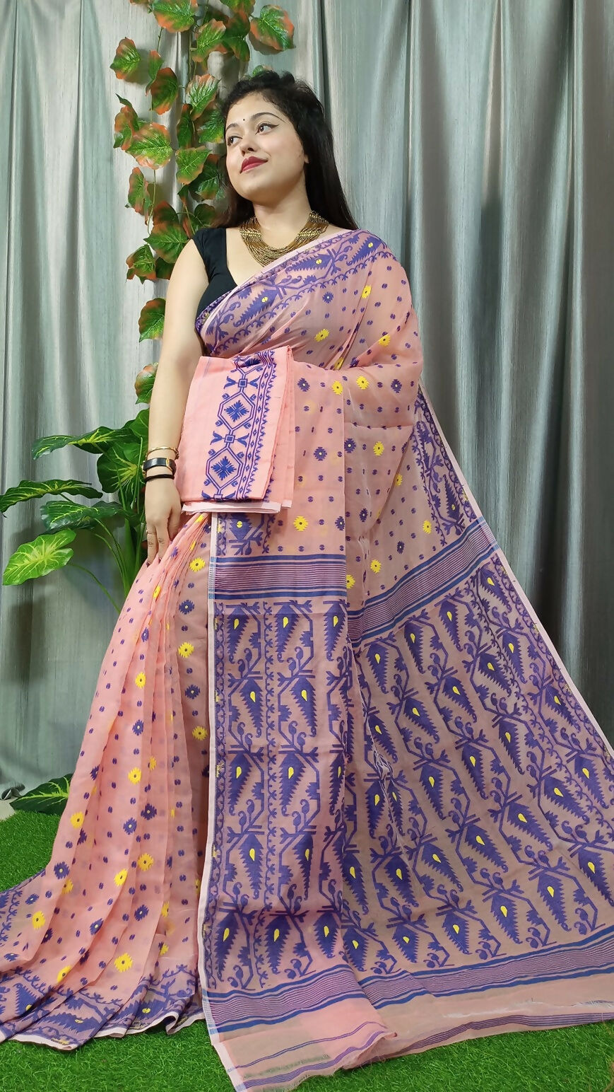 Exclusive Collection Light Orange Beautiful Jamdani Collection Grab2Buy 
